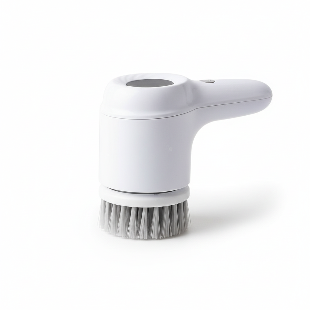 Cordless electric rotary scrubber with 5 replaceable brush heads, rechargeable bathroom and kitchen tile cleaning brush